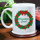 Christmas Wreath Personalized Coffee Mug